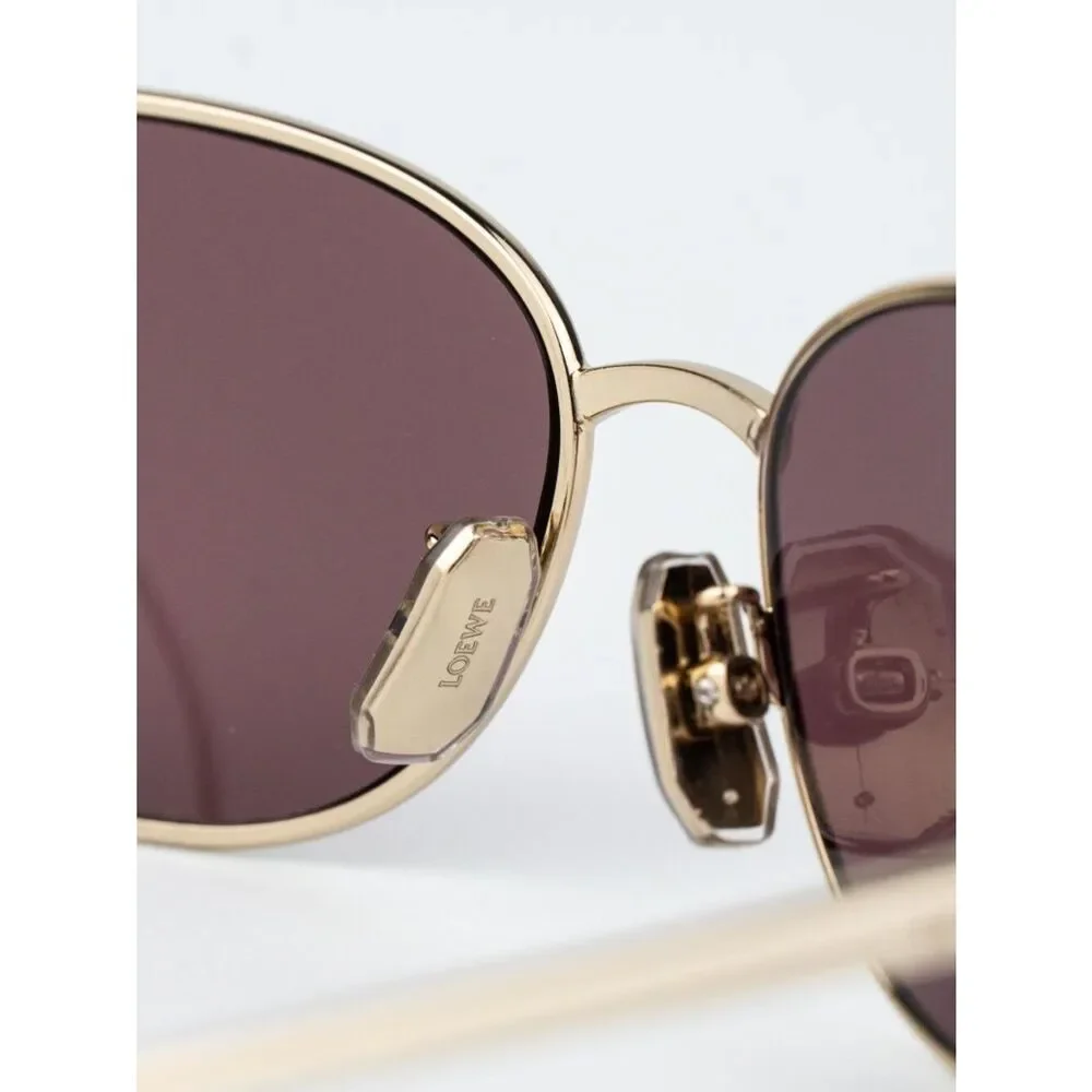 Loewe Men Sunglasses Gold Purple Wraparound LW40164U 32U NEW AUTHENTIC